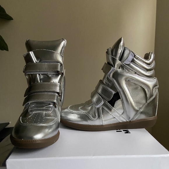 Isabel Marant Bekett Sneaker Gun Metal Silver - Picture 16 of 16